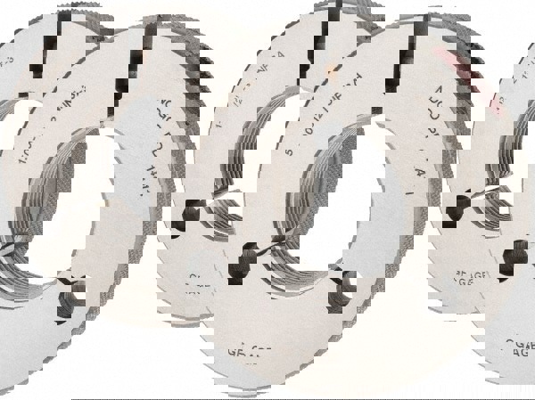 Threaded Ring Gage: 1-1/2-12 Thread, Class 3A, Go & No Go